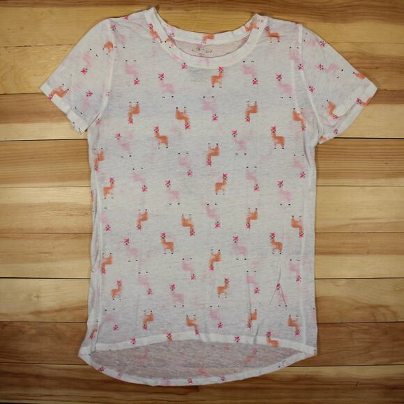 Llama Print Tee Zoe+Liv Medium Hi-Lo Sheer - Picture 4 of 5